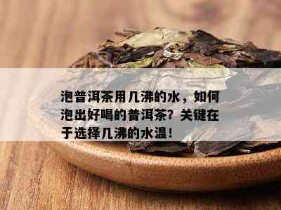 泡普洱茶用几沸的水，如何泡出好喝的普洱茶？关键在于选择几沸的水温！