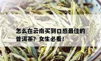 怎么在云南买到口感更佳的普洱茶？女生必看！