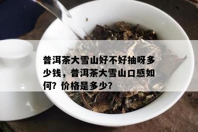 普洱茶大雪山好不好抽呀多少钱，普洱茶大雪山口感如何？价格是多少？