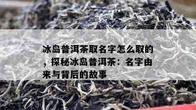 冰岛普洱茶取名字怎么取的，探秘冰岛普洱茶：名字由来与背后的故事