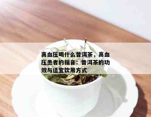 高血压喝什么普洱茶，高血压患者的福音：普洱茶的功效与适宜饮用方式