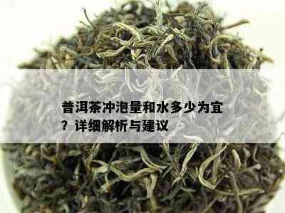 普洱茶冲泡量和水多少为宜？详细解析与建议