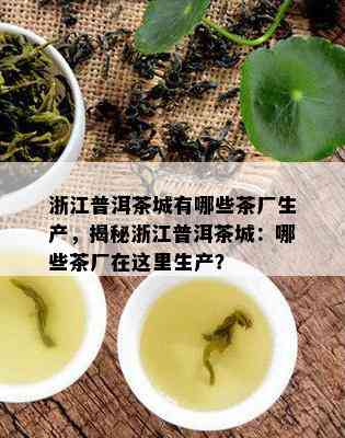 浙江普洱茶城有哪些茶厂生产，揭秘浙江普洱茶城：哪些茶厂在这里生产？