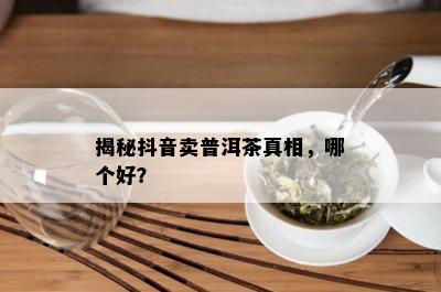 揭秘抖音卖普洱茶真相，哪个好？