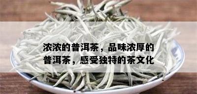 浓浓的普洱茶，品味浓厚的普洱茶，感受独特的茶文化