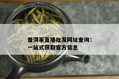 普洱茶直播批发网址查询：一站式获取官方信息