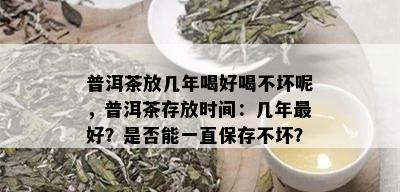 普洱茶放几年喝好喝不坏呢，普洱茶存放时间：几年更好？是否能一直保存不坏？