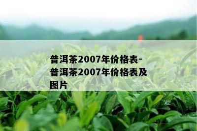 普洱茶2007年价格表-普洱茶2007年价格表及图片