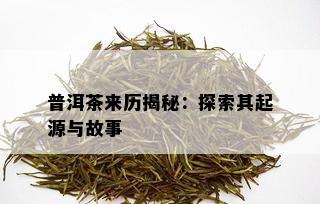 普洱茶来历揭秘：探索其起源与故事