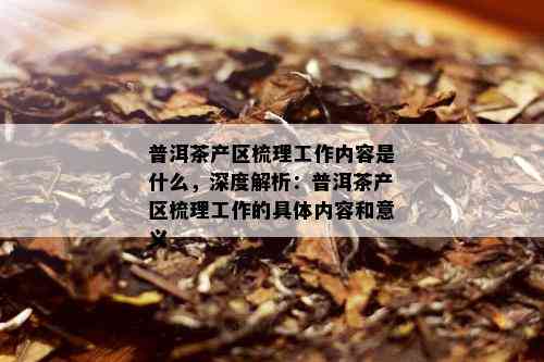 普洱茶产区梳理工作内容是什么，深度解析：普洱茶产区梳理工作的具体内容和意义