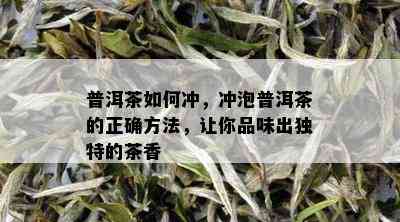 普洱茶如何冲，冲泡普洱茶的正确方法，让你品味出独特的茶香