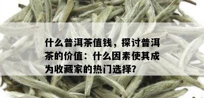 什么普洱茶值钱，探讨普洱茶的价值：什么因素使其成为收藏家的热门选择？