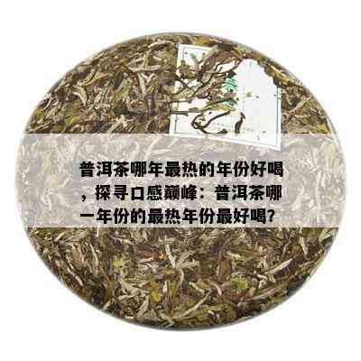 普洱茶哪年最热的年份好喝，探寻口感巅峰：普洱茶哪一年份的最热年份更好喝？