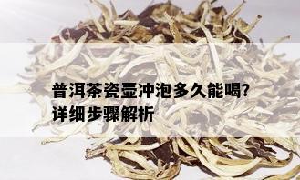 普洱茶瓷壶冲泡多久能喝？详细步骤解析