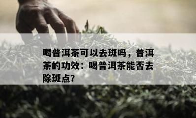 喝普洱茶可以去斑吗，普洱茶的功效：喝普洱茶能否去除斑点？