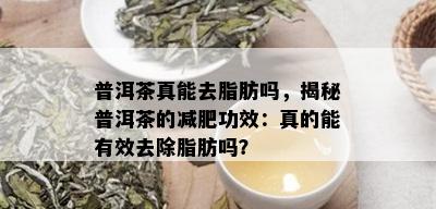 普洱茶真能去脂肪吗，揭秘普洱茶的减肥功效：真的能有效去除脂肪吗？