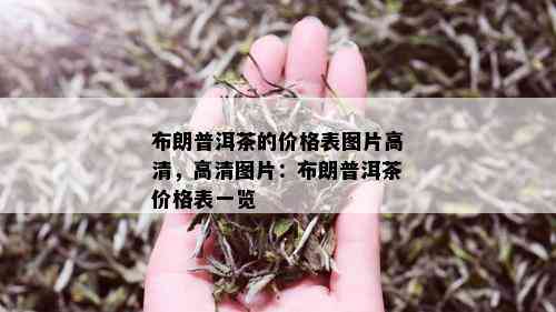 布朗普洱茶的价格表图片高清，高清图片：布朗普洱茶价格表一览