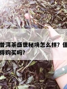 普洱茶盛世秘境怎么样？值得购买吗？