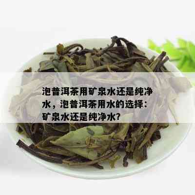 泡普洱茶用矿泉水还是纯净水，泡普洱茶用水的选择：矿泉水还是纯净水？