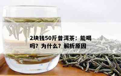 2块钱50斤普洱茶：能喝吗？为什么？解析原因