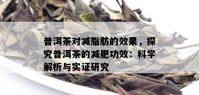 普洱茶对减脂肪的效果，探究普洱茶的减肥功效：科学解析与实证研究