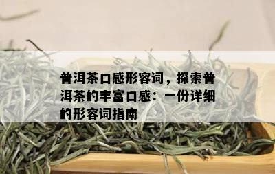 普洱茶口感形容词，探索普洱茶的丰富口感：一份详细的形容词指南