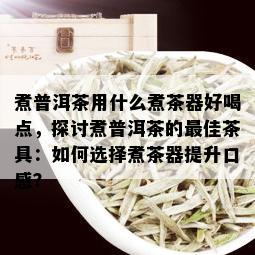 煮普洱茶用什么煮茶器好喝点，探讨煮普洱茶的更佳茶具：如何选择煮茶器提升口感？