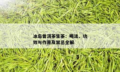 冰岛普洱茶生茶：喝法、功效与作用及禁忌全解