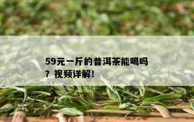 59元一斤的普洱茶能喝吗？视频详解！