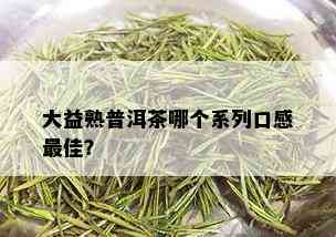 大益熟普洱茶哪个系列口感更佳？