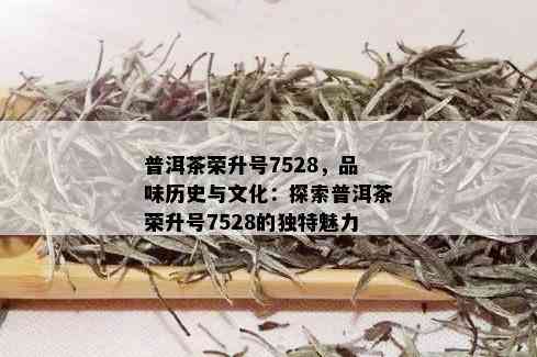 普洱茶荣升号7528，品味历史与文化：探索普洱茶荣升号7528的独特魅力