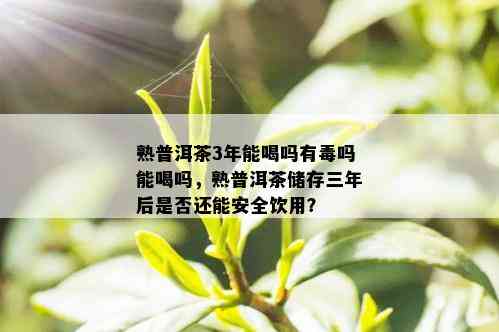 熟普洱茶3年能喝吗有吗能喝吗，熟普洱茶储存三年后是否还能安全饮用？