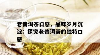 老普洱茶口感，品味岁月沉淀：探究老普洱茶的独特口感