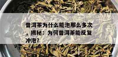 普洱茶为什么能泡那么多次，揭秘：为何普洱茶能反复冲泡？