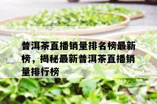 普洱茶直播销量排名榜最新榜，揭秘最新普洱茶直播销量排行榜