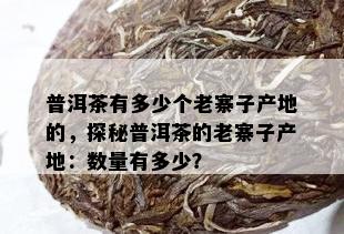 普洱茶有多少个老寨子产地的，探秘普洱茶的老寨子产地：数量有多少？