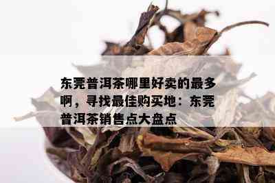 东莞普洱茶哪里好卖的最多啊，寻找更佳购买地：东莞普洱茶销售点大盘点