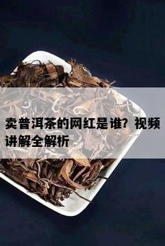 卖普洱茶的网红是谁？视频讲解全解析