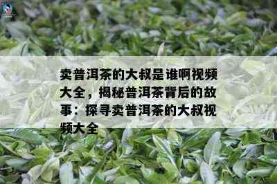 卖普洱茶的大叔是谁啊视频大全，揭秘普洱茶背后的故事：探寻卖普洱茶的大叔视频大全