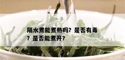 隔水煮能煮熟吗？是否有？是否能煮开？