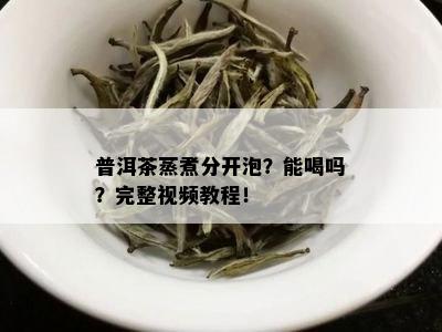 普洱茶蒸煮分开泡？能喝吗？完整视频教程！