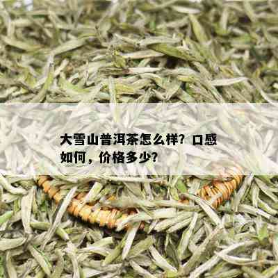 大雪山普洱茶怎么样？口感如何，价格多少？