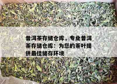 普洱茶存储仓库，专业普洱茶存储仓库：为您的茶叶提供更佳储存环境