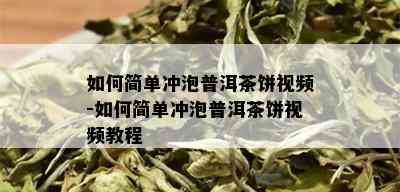 如何简单冲泡普洱茶饼视频-如何简单冲泡普洱茶饼视频教程