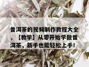 普洱茶的视频制作教程大全，【教学】从零开始学做普洱茶，新手也能轻松上手！