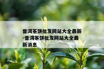 普洱茶饼批发网站大全最新-普洱茶饼批发网站大全最新消息