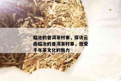 临沧的普洱茶村寨，探访云南临沧的普洱茶村寨，感受千年茶文化的魅力