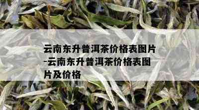 云南东升普洱茶价格表图片-云南东升普洱茶价格表图片及价格