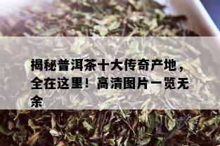 揭秘普洱茶十大传奇产地，全在这里！高清图片一览无余