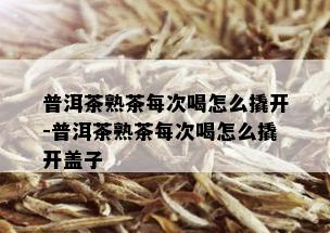 普洱茶熟茶每次喝怎么撬开-普洱茶熟茶每次喝怎么撬开盖子